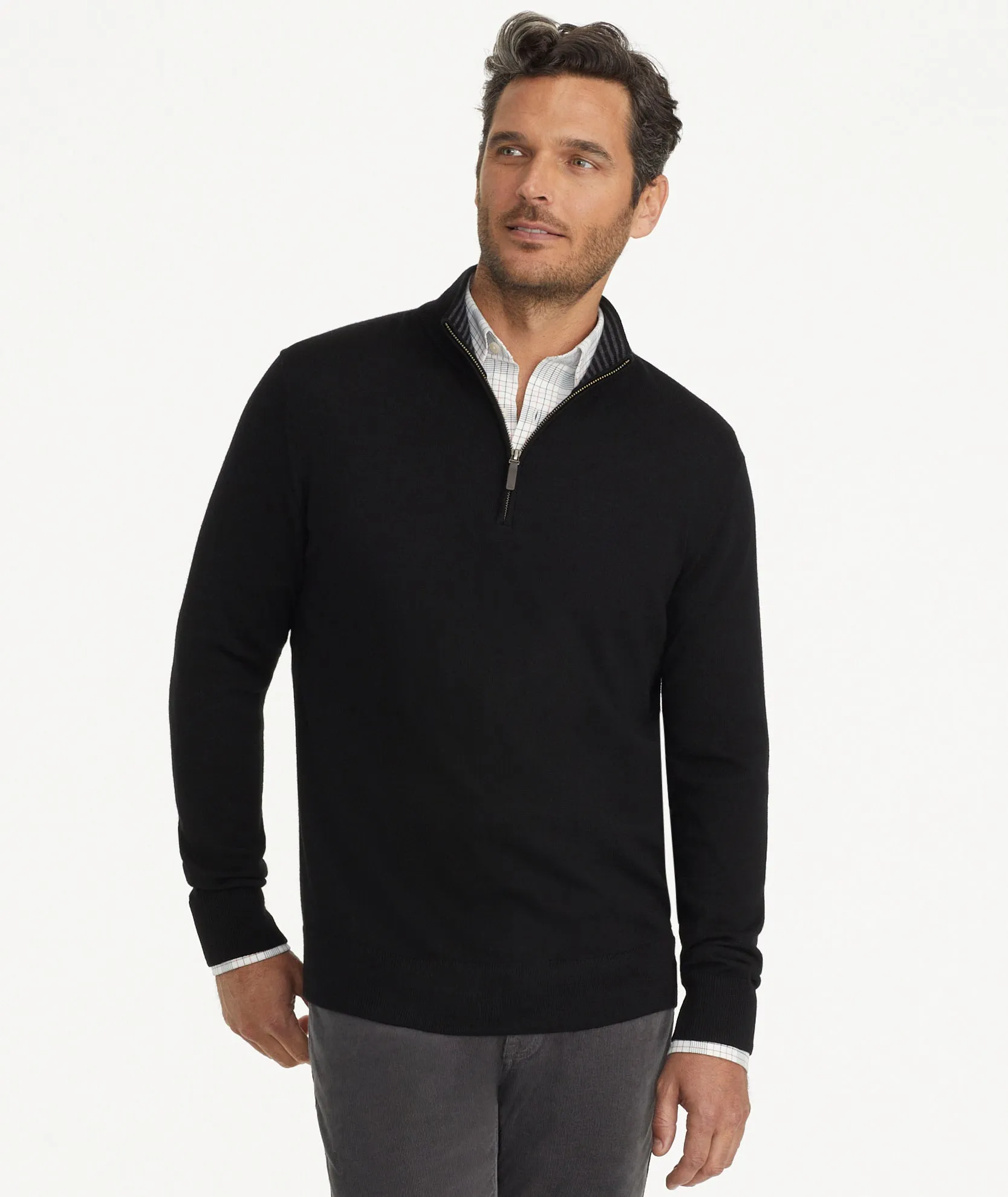 Merino Wool Quarter Zip Sweater