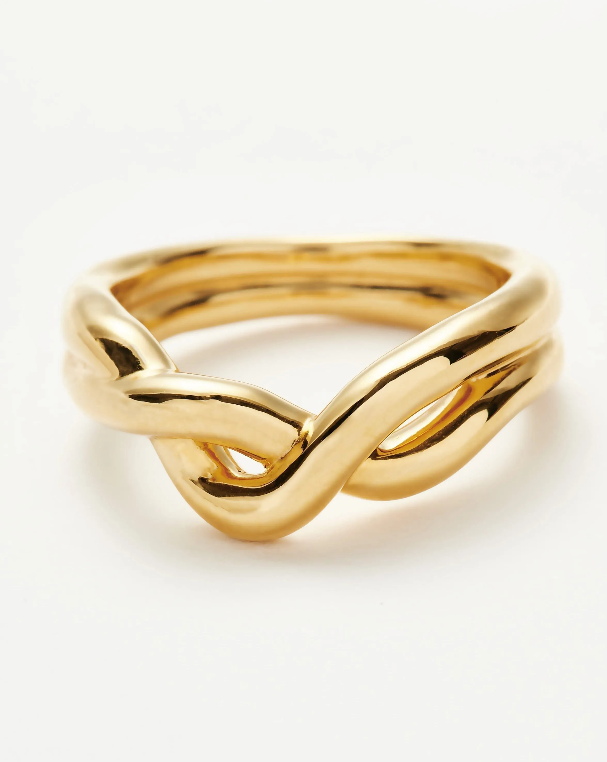 Molten Double Twisted Infinity Stacking Ring | 18ct Gold Plated Vermeil