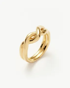 Molten Double Twisted Infinity Stacking Ring | 18ct Gold Plated Vermeil