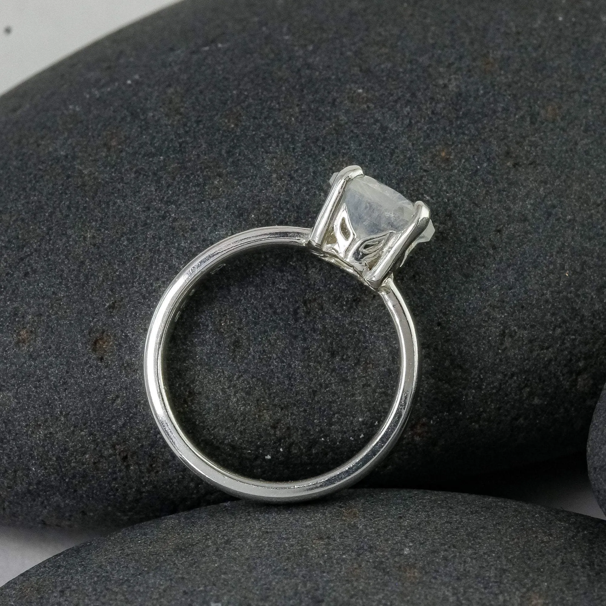 Moonstone Gemstone Ring in Sterling Silver