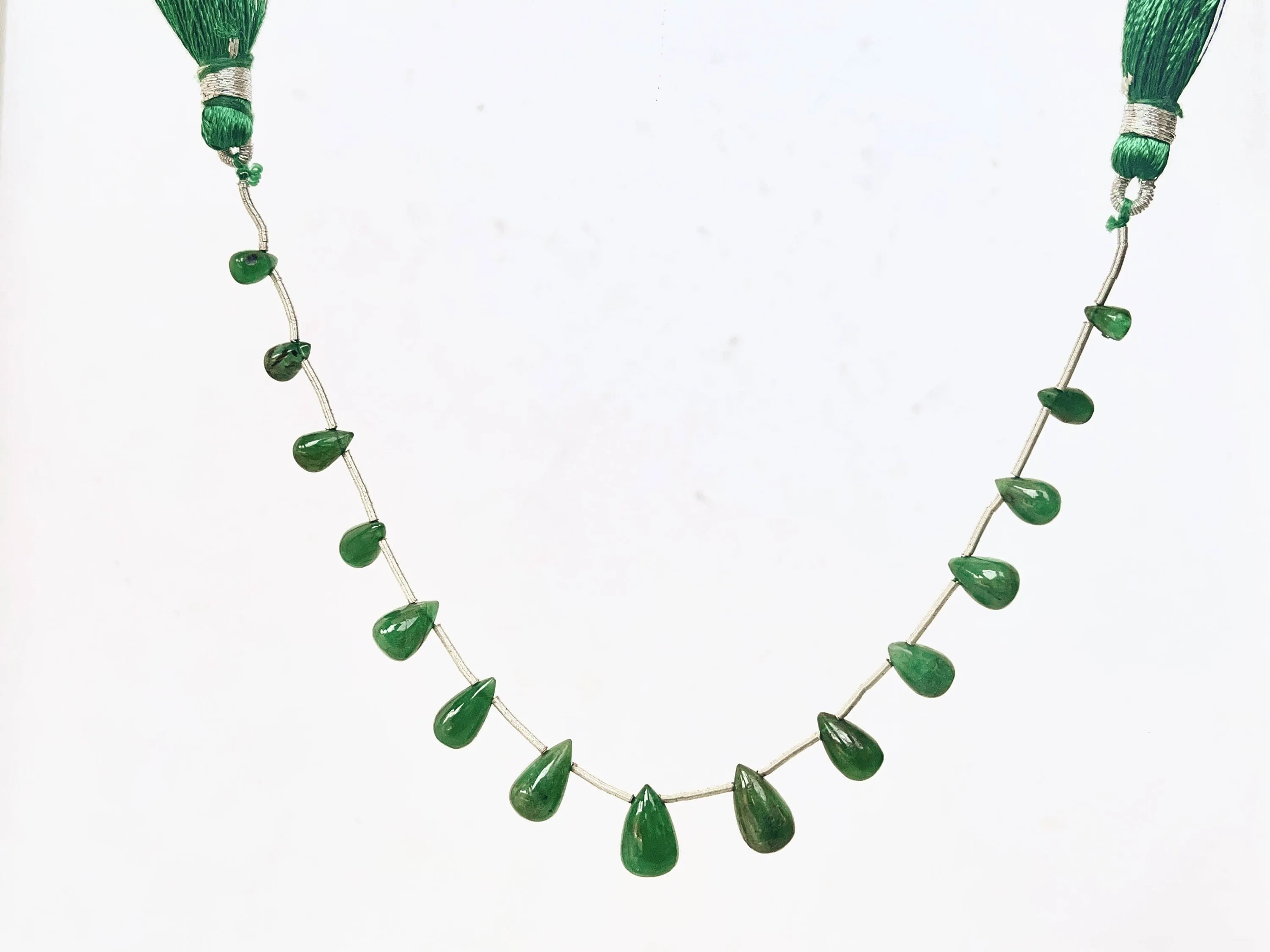 Natural Zambian Emerald Smooth teardrops