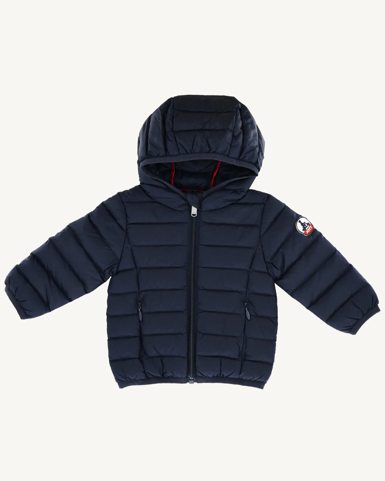 Navy Camille baby hooded puffer jacket