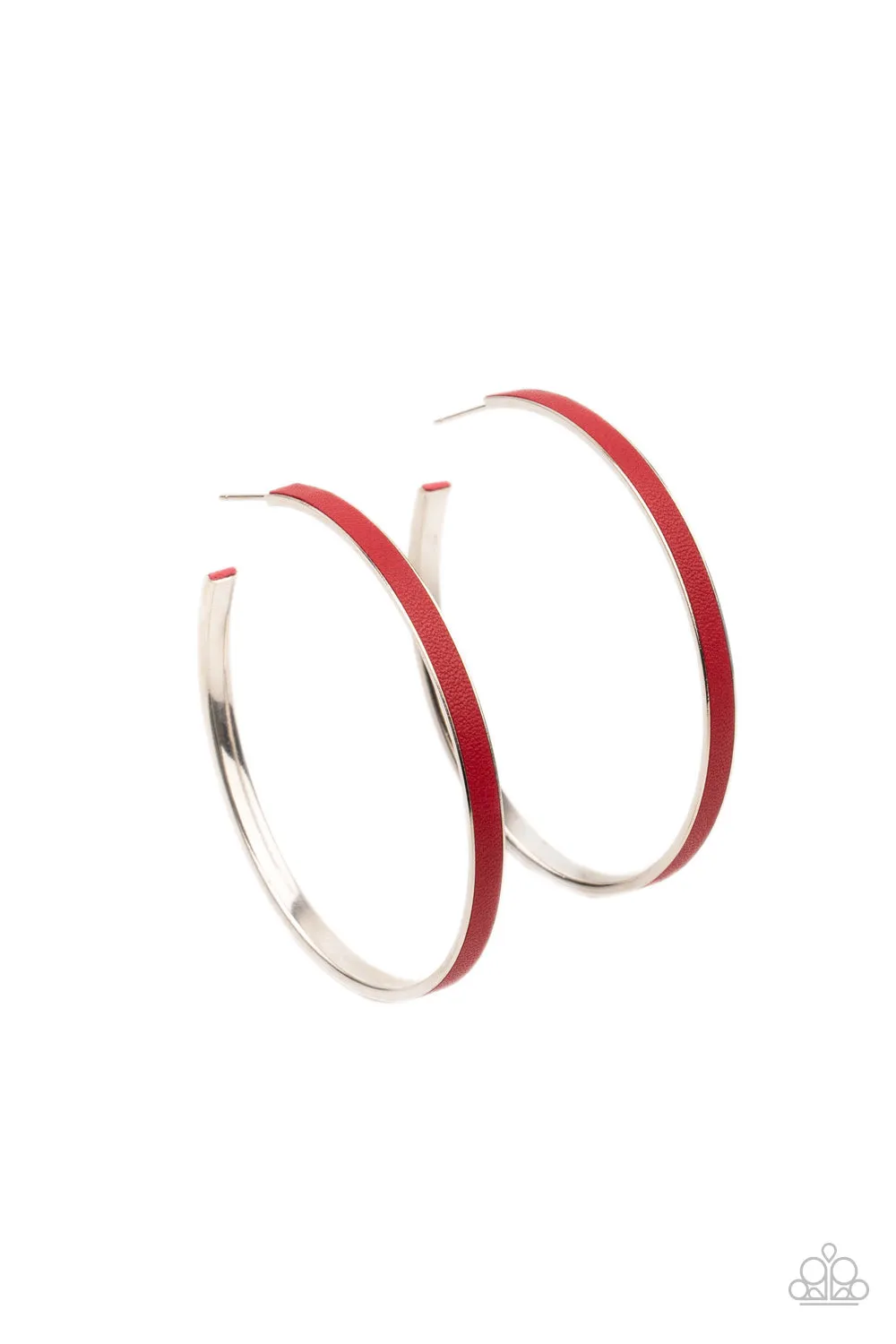 Paparazzi Earring ~ Fearless Flavor - Red Hoop Earring