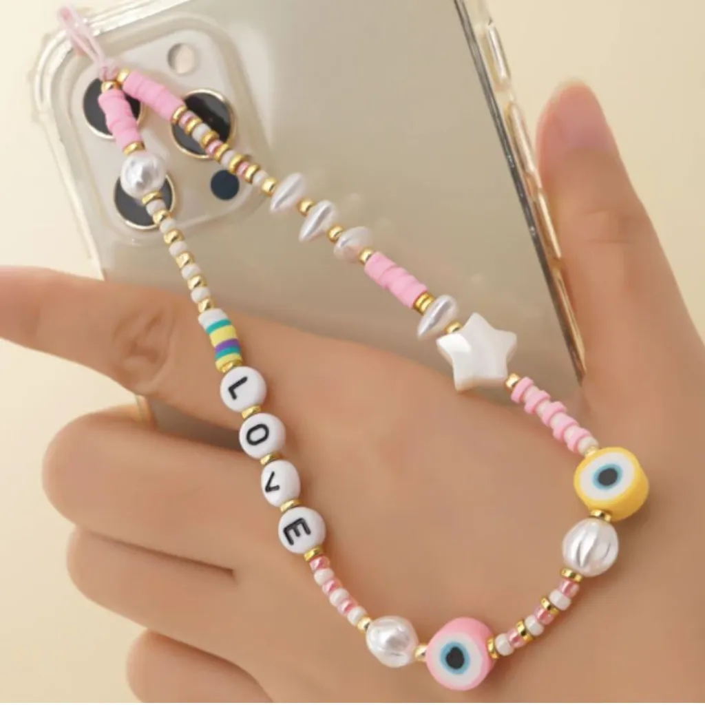 Pearl Phone Charm Pink