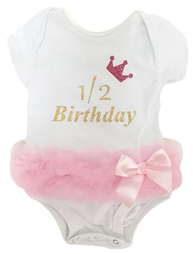 Popatu Baby Tutu Bodysuit Half Year Birthday Tutu