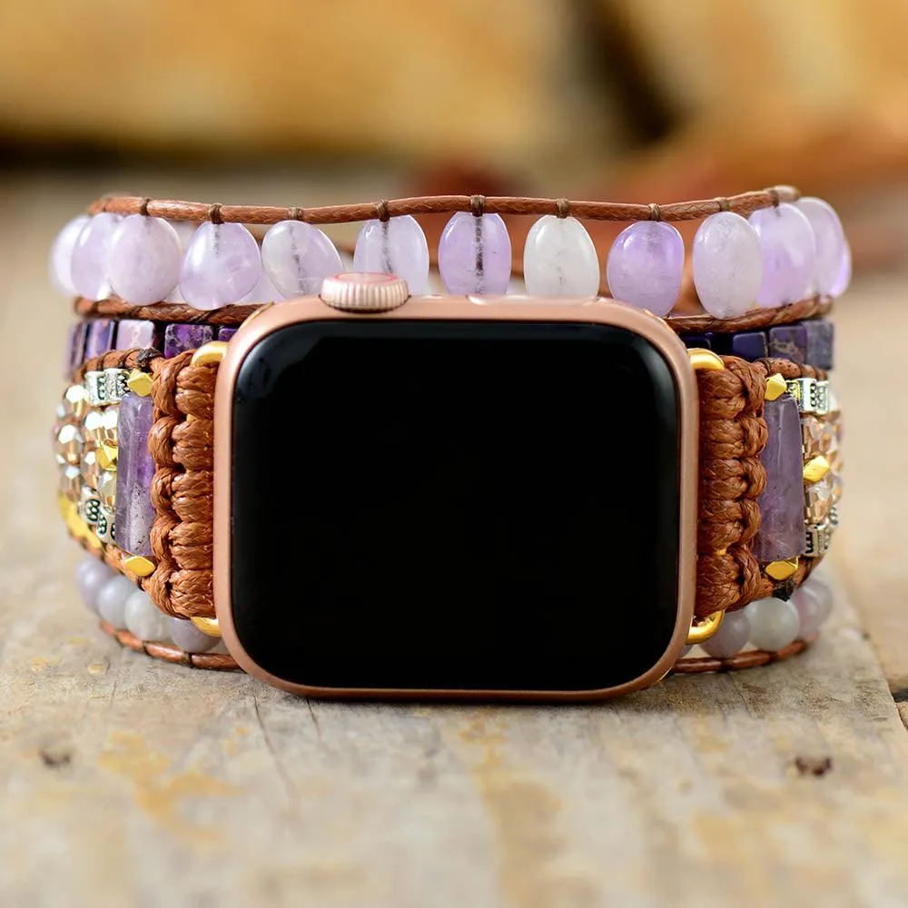 Purple Jade and Jasper Apple Watch Band