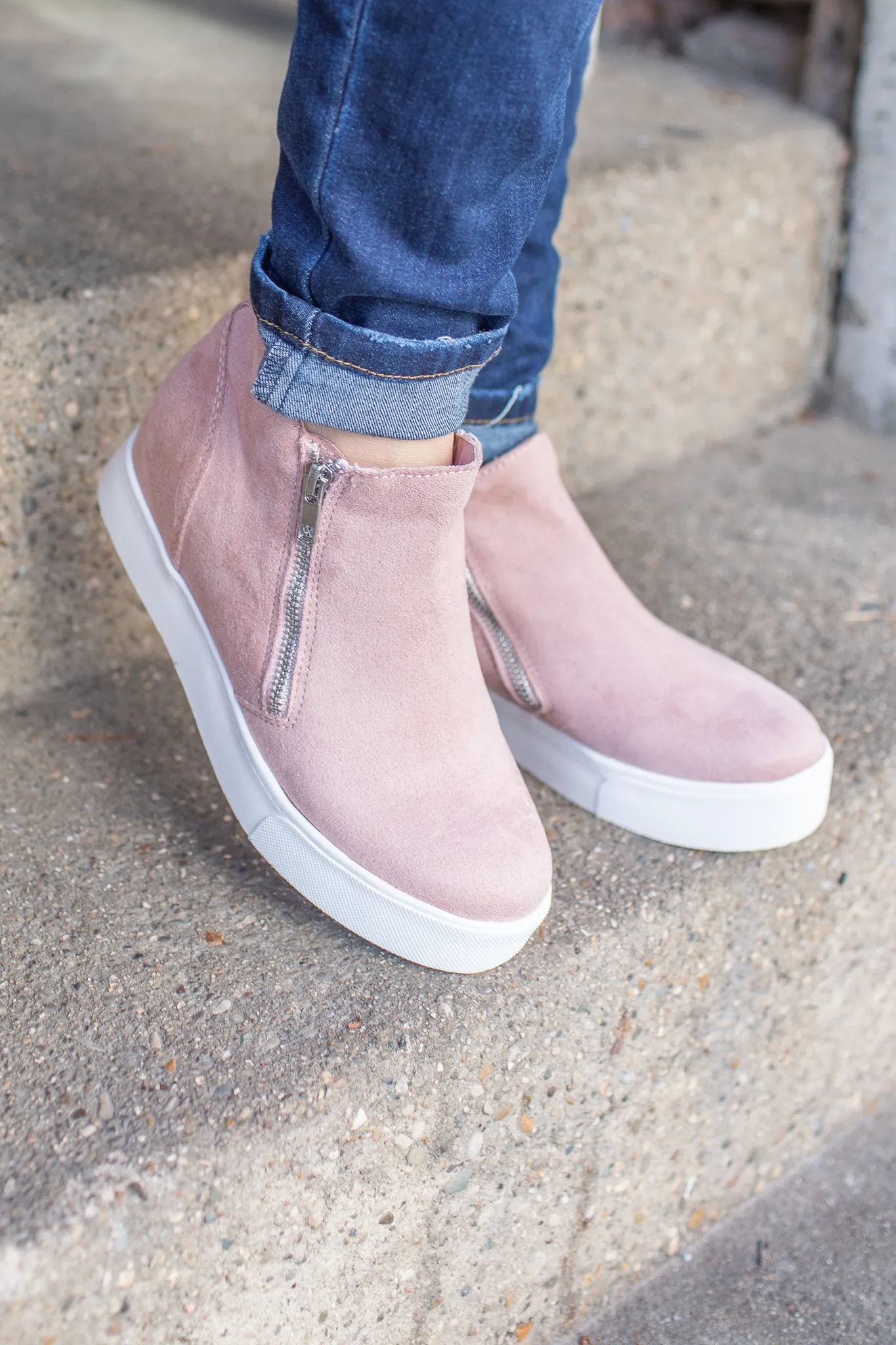 "Tiffany" Sneaker Wedge Dusty Mauve