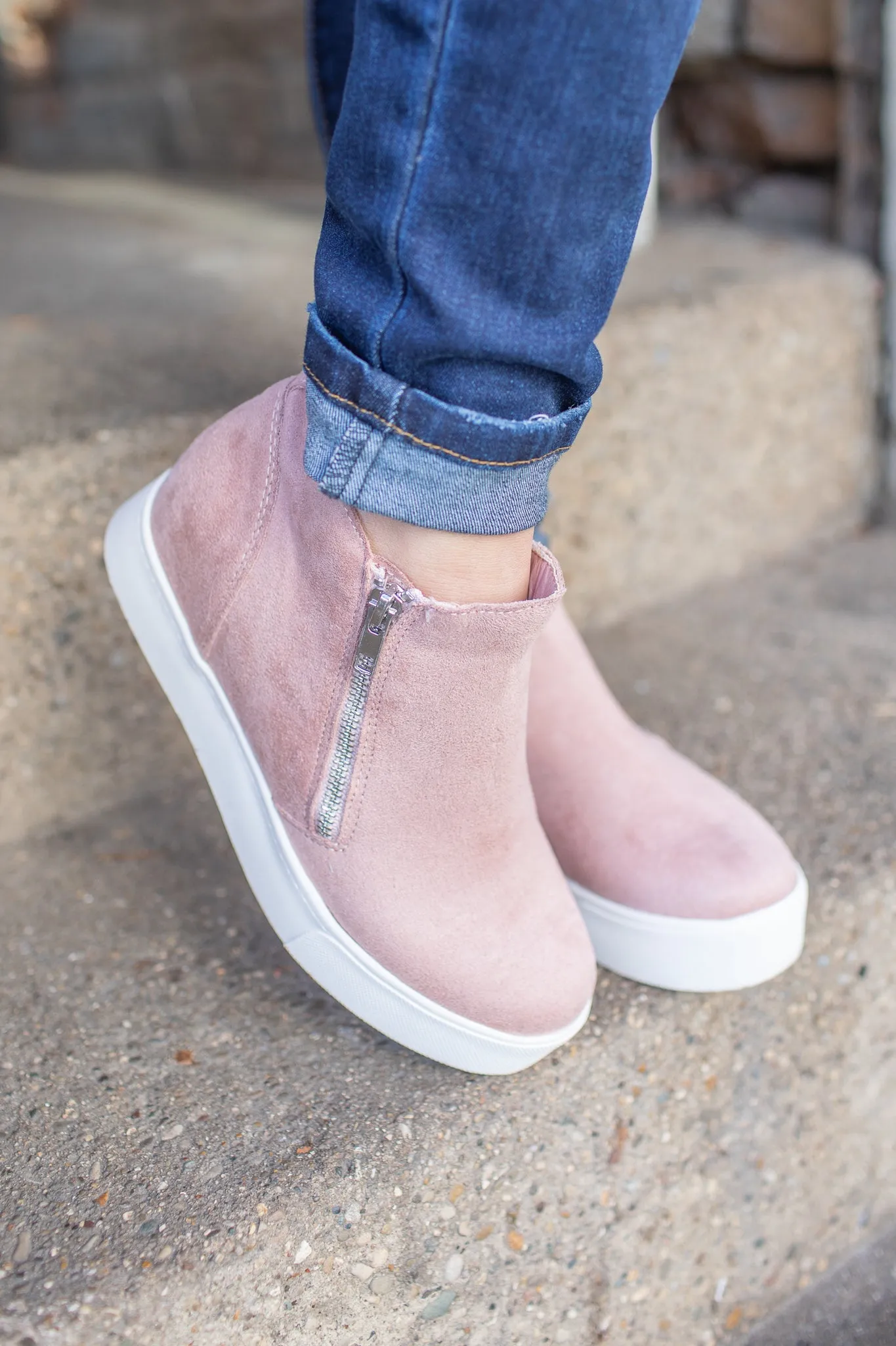 "Tiffany" Sneaker Wedge Dusty Mauve