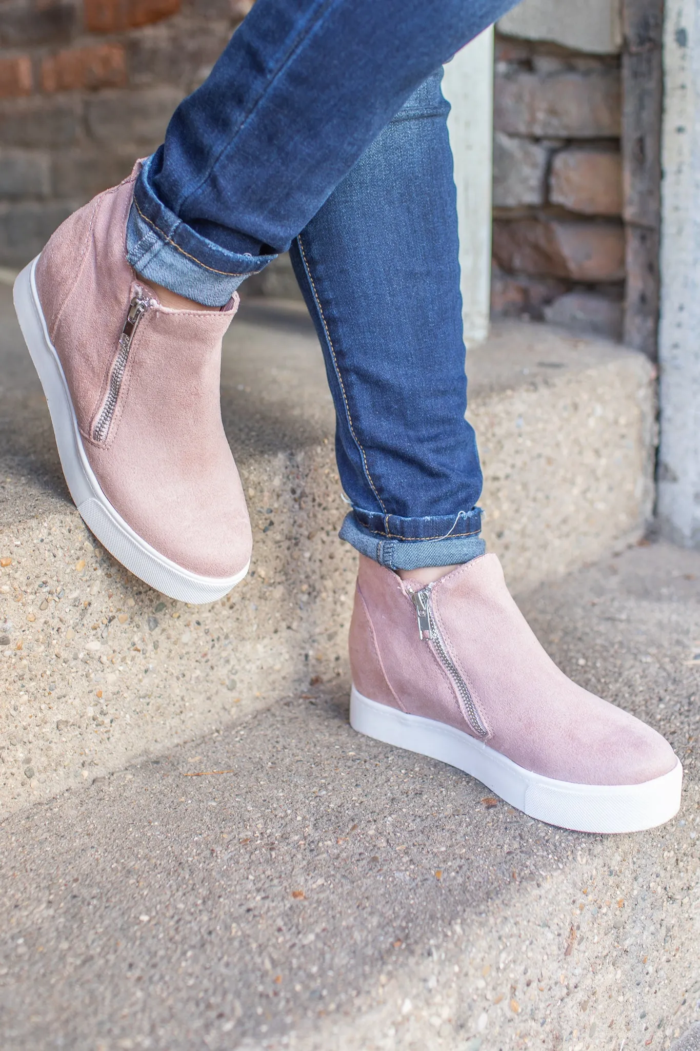 "Tiffany" Sneaker Wedge Dusty Mauve