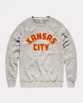 Red & Gold Kansas City Arch Athletic Grey Crewneck