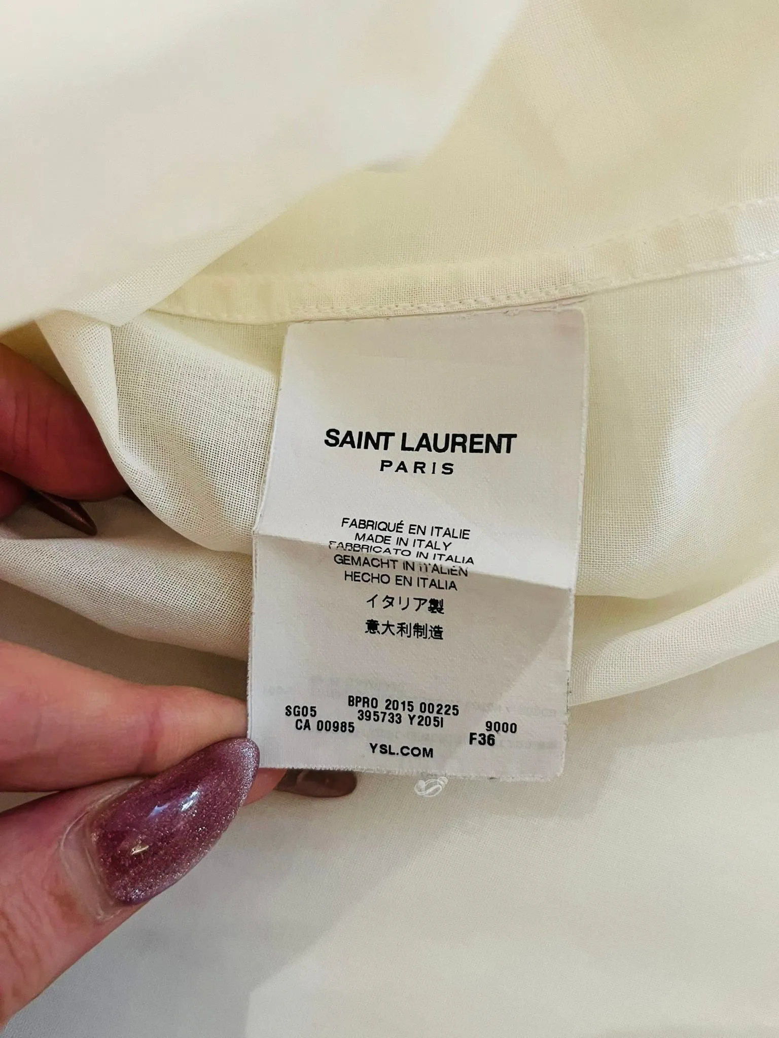 Saint Laurent Cotton Shirt. Size 36FR