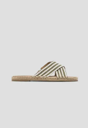 SANDAL CROSSED LUREX ECRU