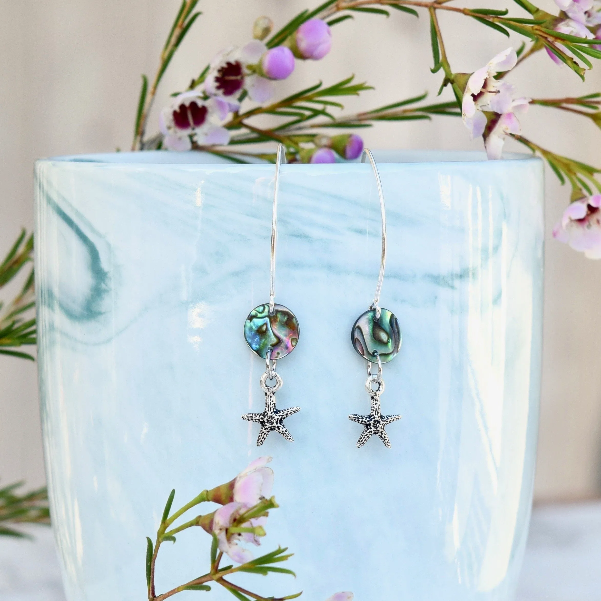 Starfish & Abalone Earrings