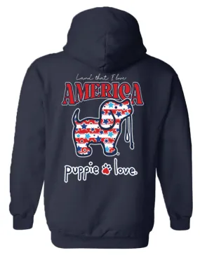 STARS AND STRIPES PUP, ADULT HOODIE