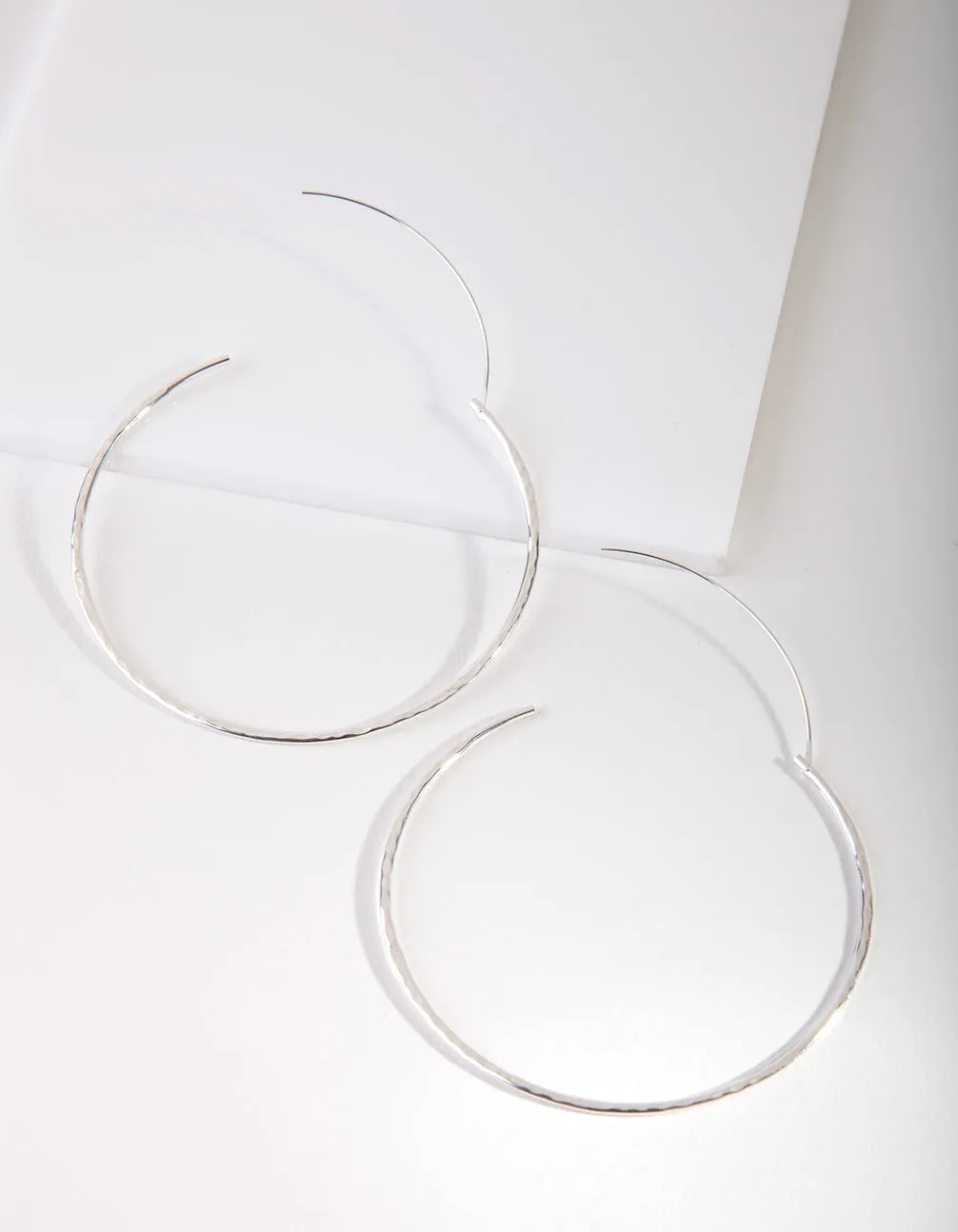 Sterling Silver Hammered Hoop Earrings