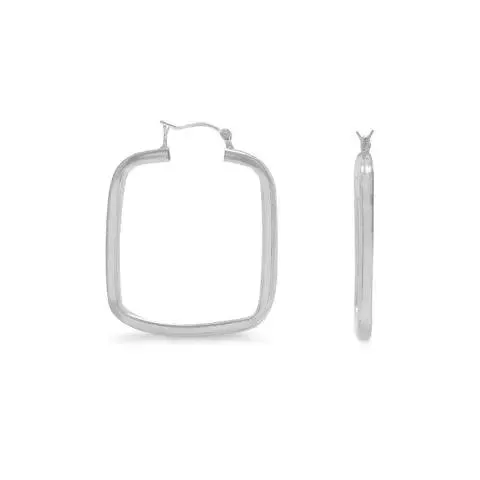 Sterling Silver Tube Hoop Earrings 2 X 24 Earrings