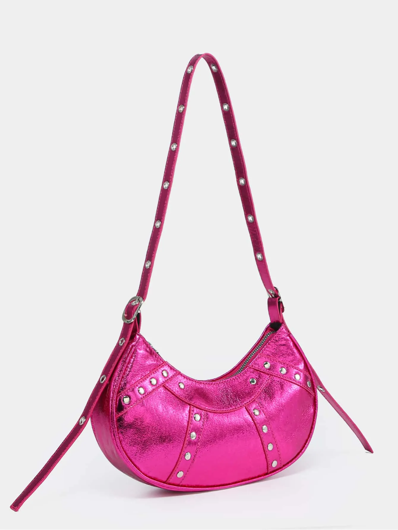 Studded Decor Hobo Bag