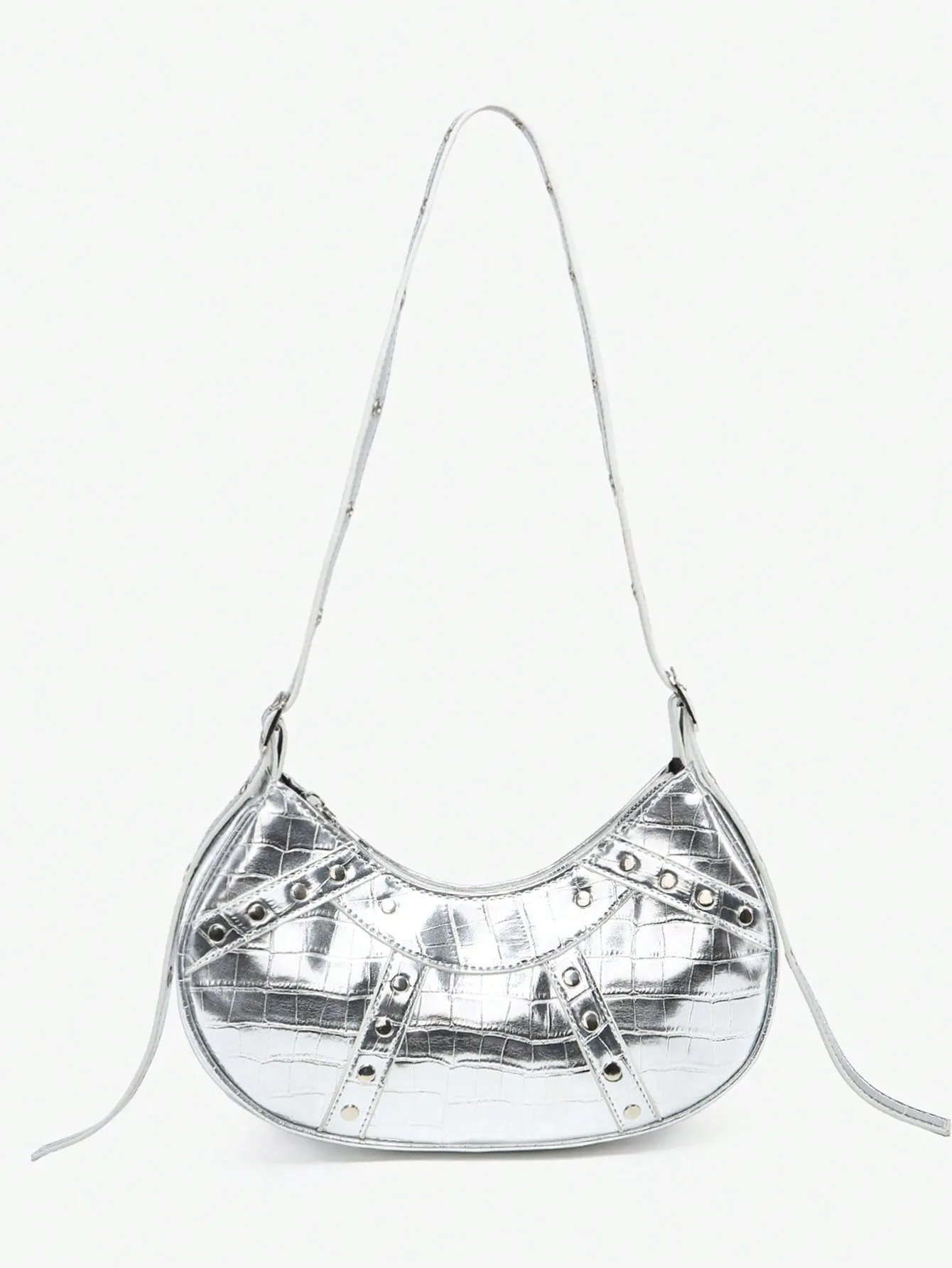 Studded Decor Hobo Bag