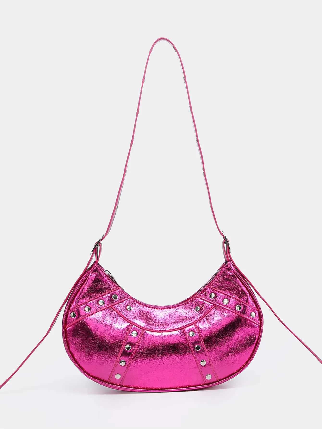 Studded Decor Hobo Bag