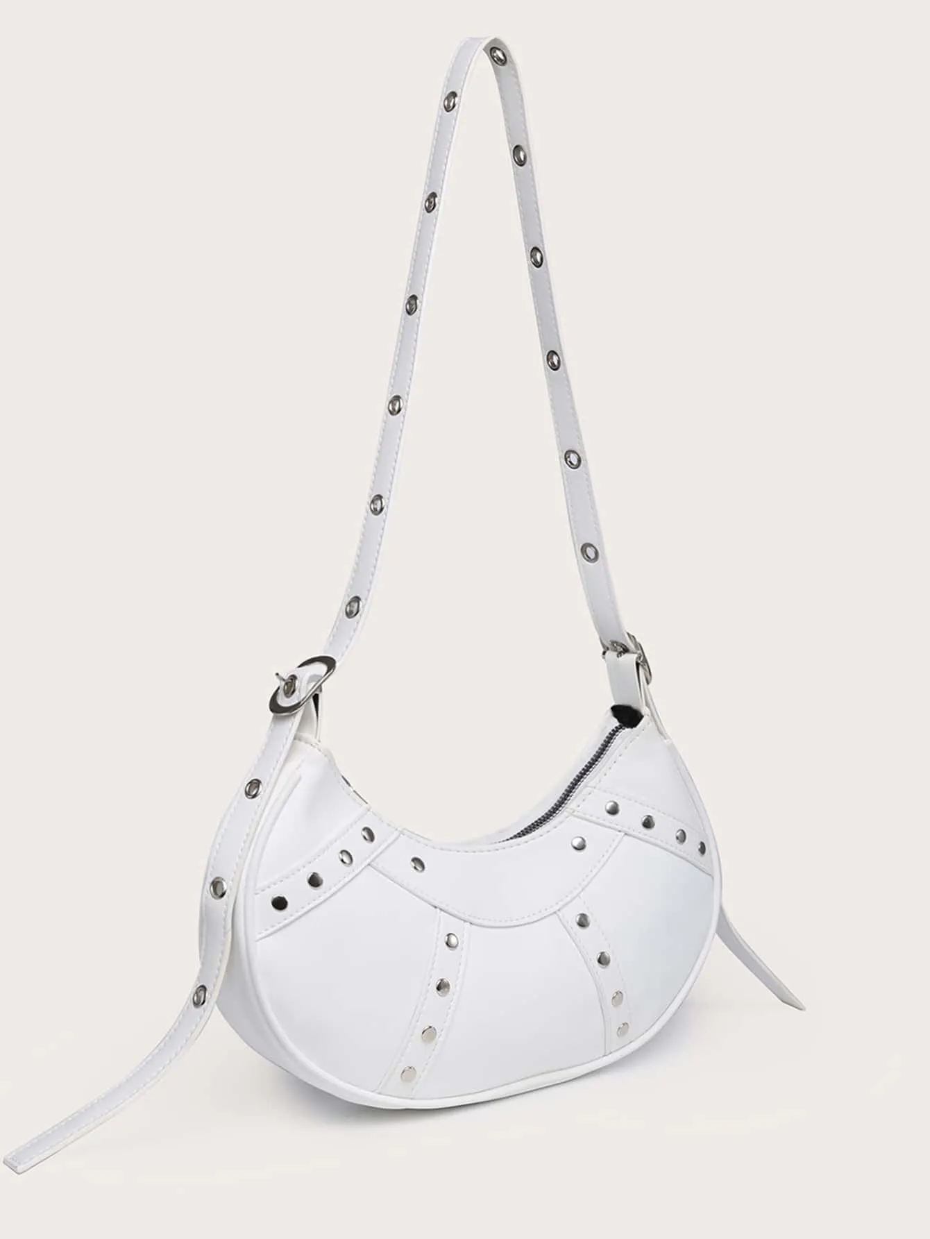 Studded Decor Hobo Bag