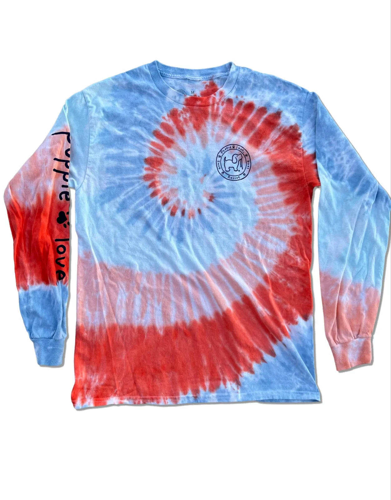 SUNBURST TIE DYE PUP, ADULT LS