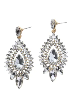 Teardrop Crystal Pendant Earrings