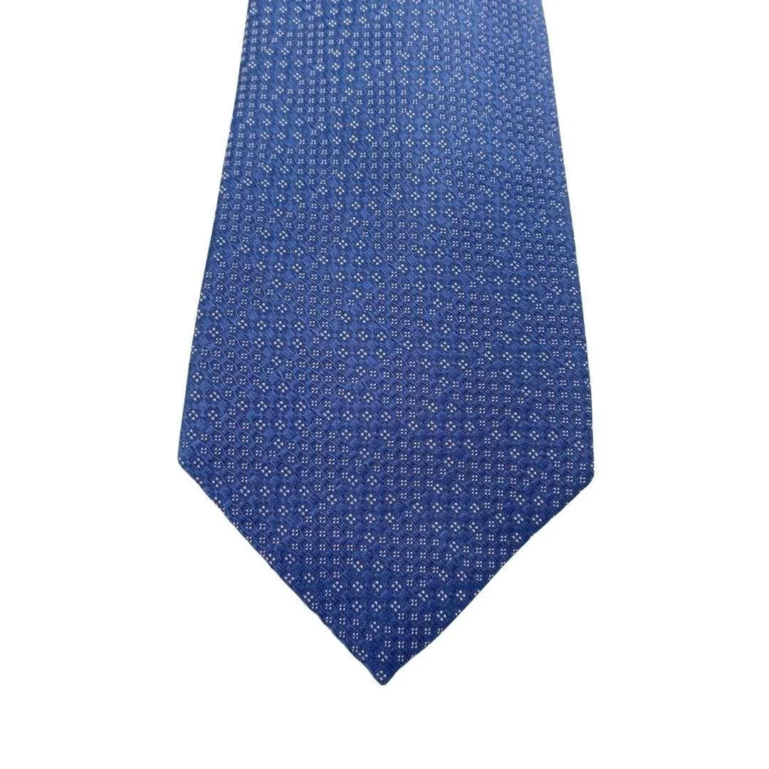 THOMAS PINK Geometric Micro-Pattern Silk Tie - Blue