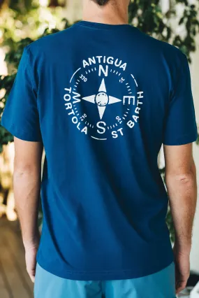 Tortola Compass T-Shirt - Racing Blue