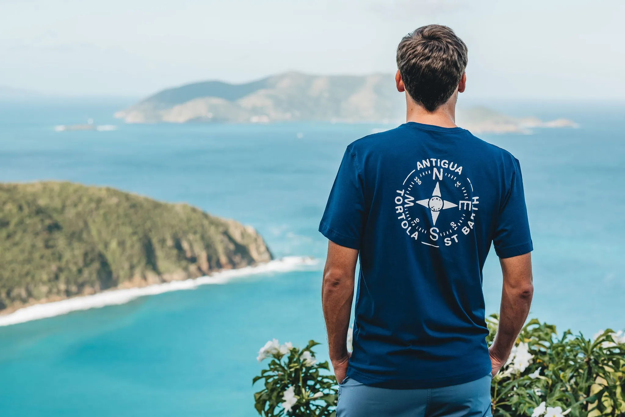 Tortola Compass T-Shirt - Racing Blue