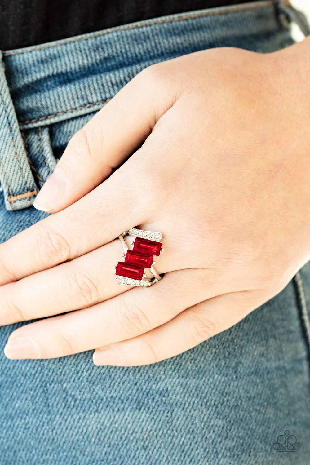 Triple Razzle - Red Paparazzi Ring