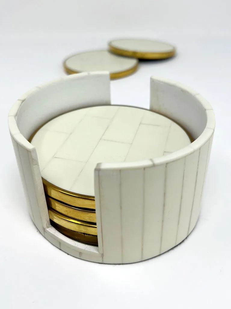 White & Brass Gatsby Coasters