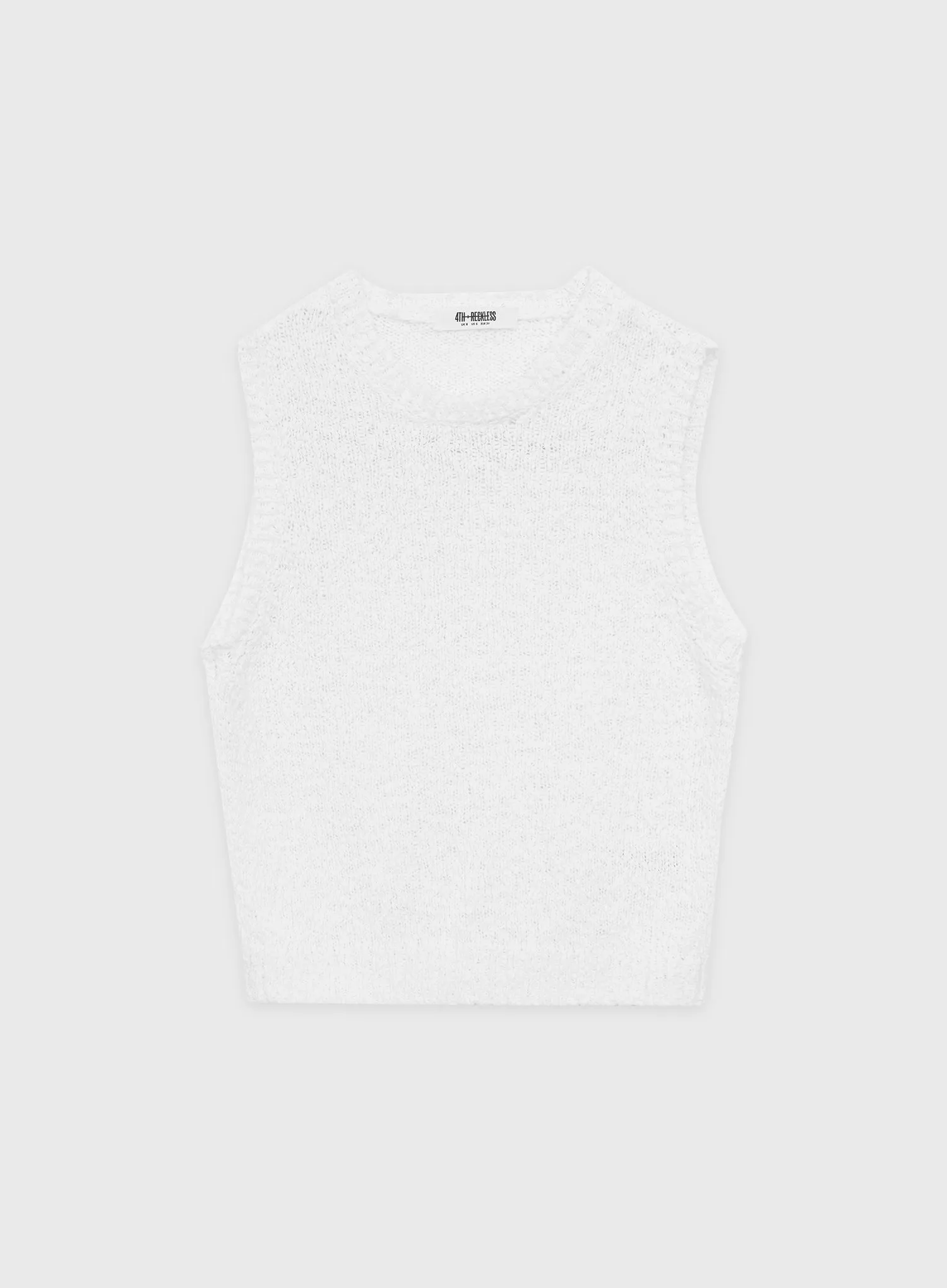 White Cotton Knit Tank Top - Eden