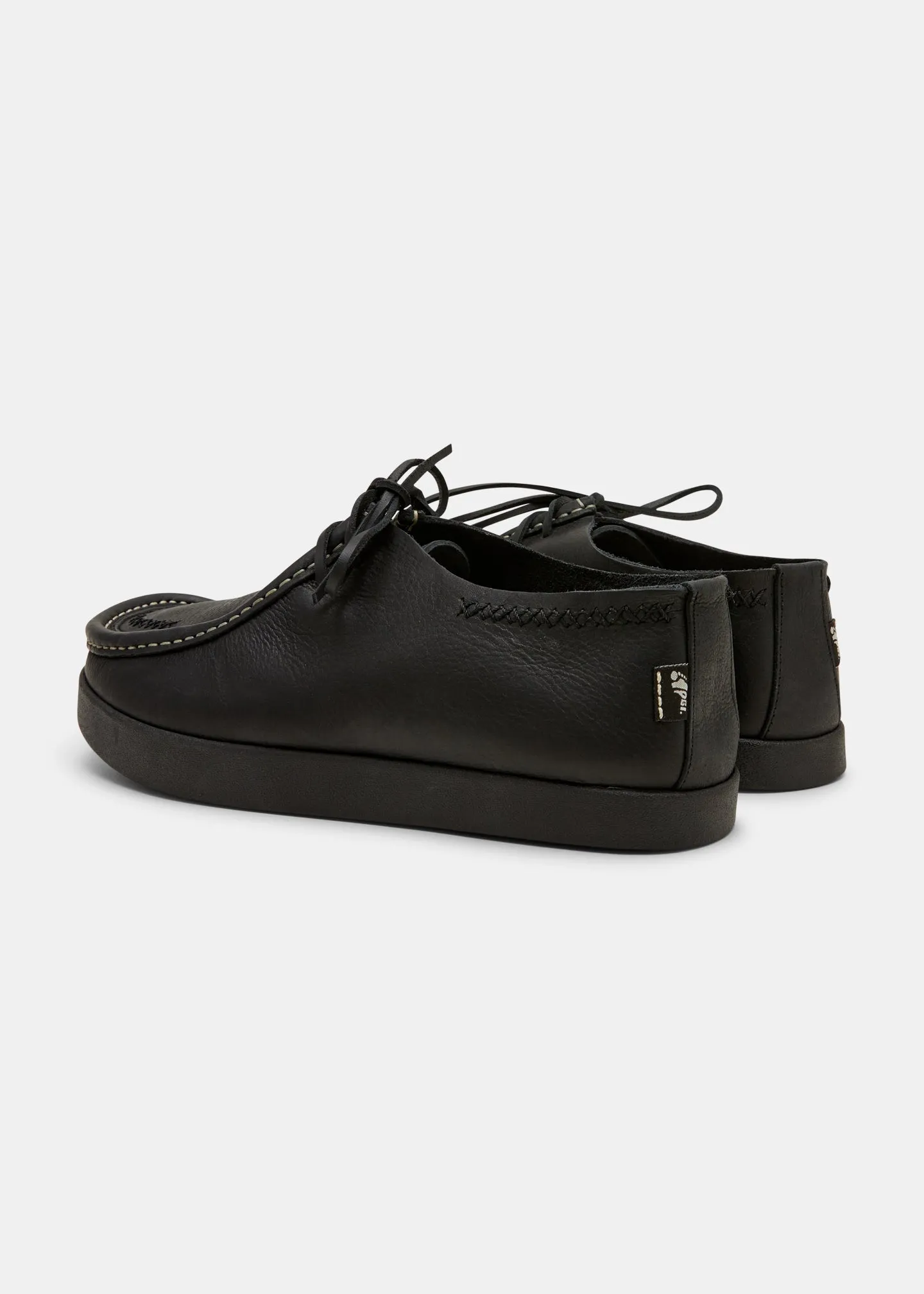 Willard Stitch Tumbled Leather Shoe - Black