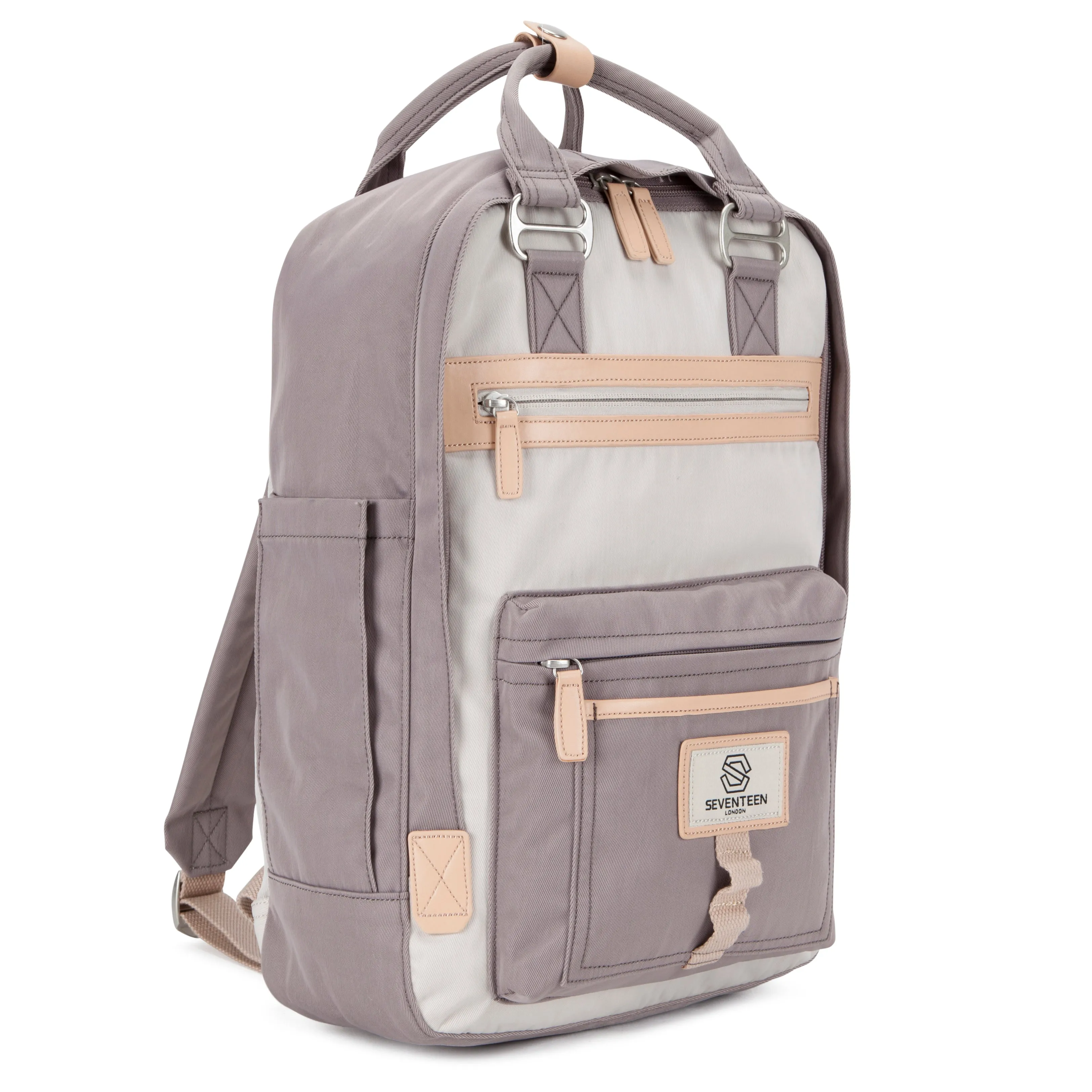 Wimbledon Backpack - Grey with Cream