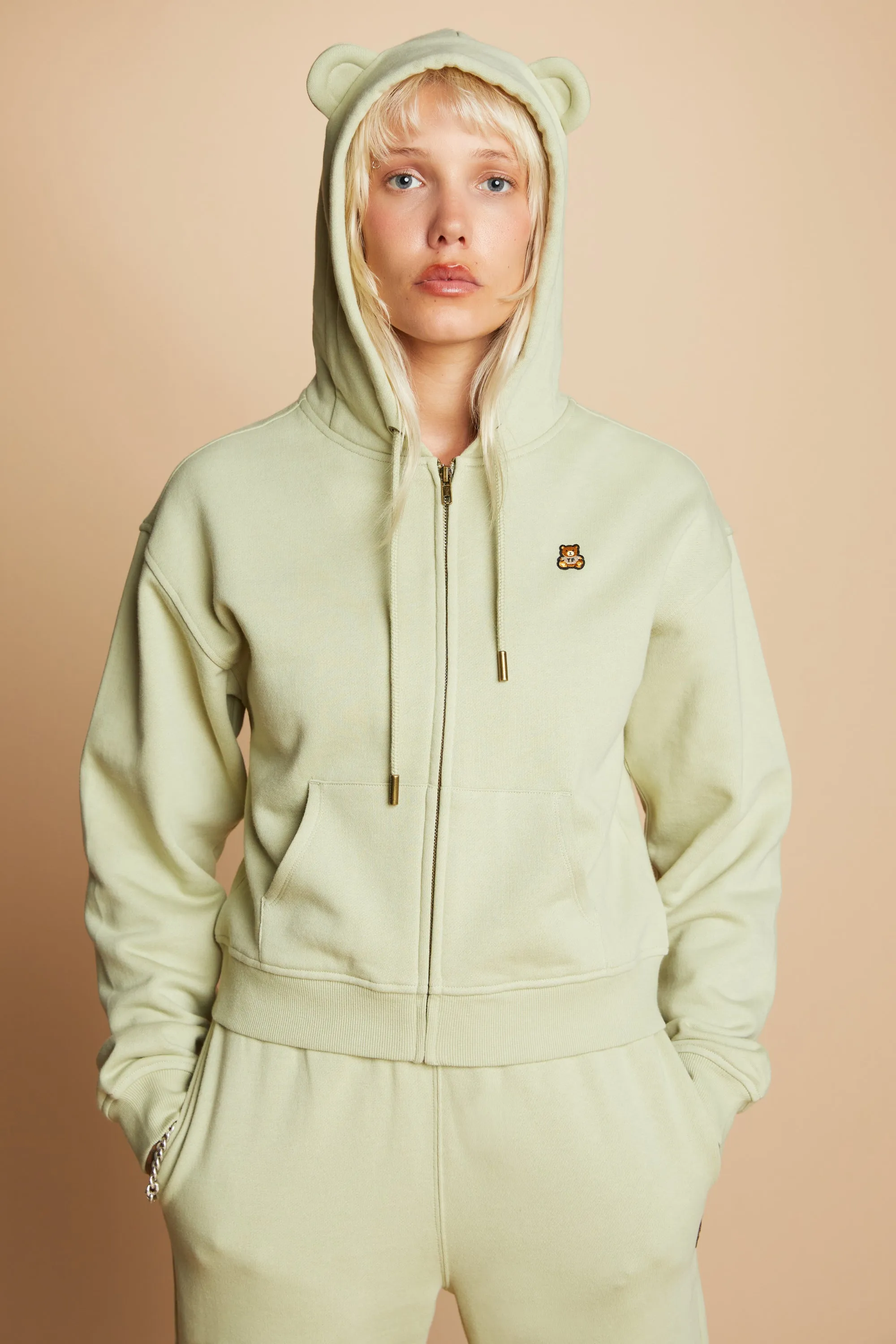 Women's Classic Bear Ear Zip Hoodie