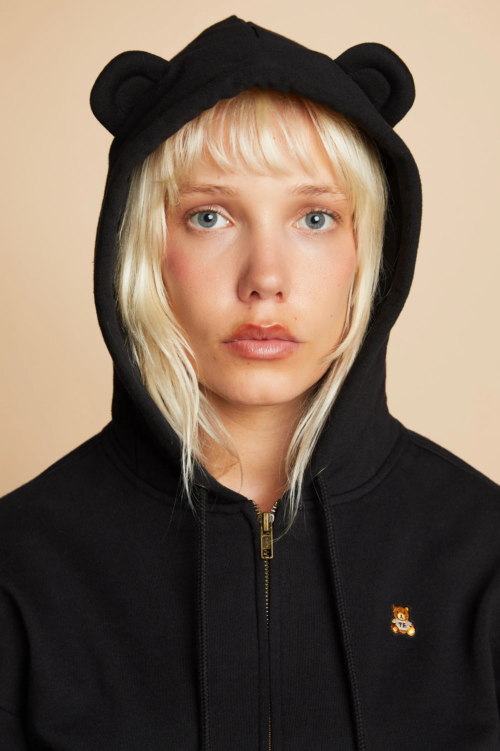 Women's Classic Bear Ear Zip Hoodie