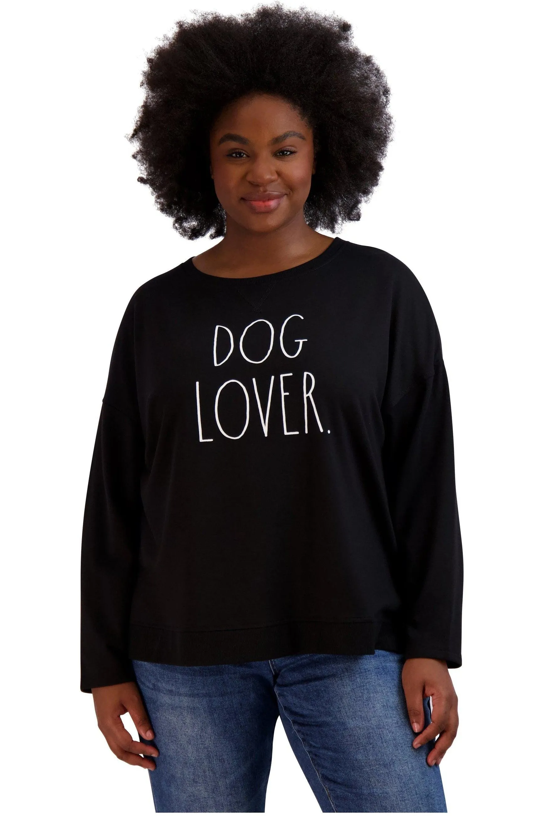 Women's Plus Size "DOG LOVER" HiLo Pullover Sweatshirt